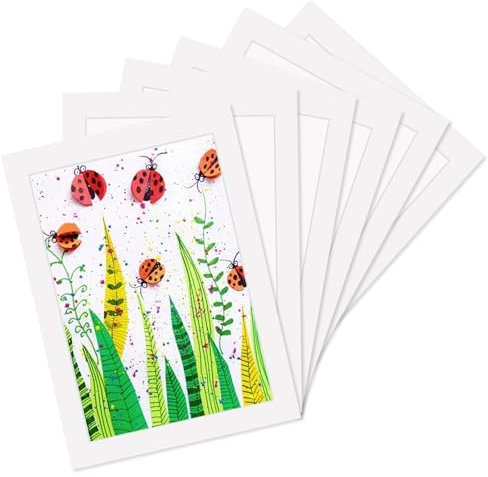 YIYINOE - Juego de 6 Marcos de Fotos de Pared DIN A4, 21 x 29,7 cm, Marcos de Cartón con Película de Plástico Antipolvo de Alta Transparencia, Blanco