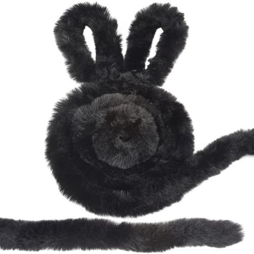 GORGECRAFT 4.8 m X 5cm Künstliche Flauschige Kunstpelzstreifen Schwarzes Kunstpelzbesatzband Kaninchen Kunstpelzpaspel Künstliches Kunsthandwerk Nähbesatz Pelziges Band Kostümumhänge Schuhverzierungen