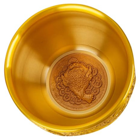 HAWILLOSCH Chinese Style Brass Fortune Basin Wealth Bowl Key Storage Bowl Decor Decorative for Office