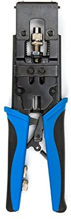 QZHDX Herramienta de crimpado Crimpadora de Cable coaxial Abrazadera de crimpado Ajustable Herramienta de Cable coaxial Alicates de Alta dureza y Resistencia al Desgaste
