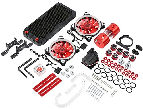 Brilluxa Wasserkühlungsset, PC Wasserkühlung Kit, Flüssigkeitskühlung Set für Notebook Computer und Desktop Rechner, Wassergekühltes Set für Computer Kühlung Komponenten