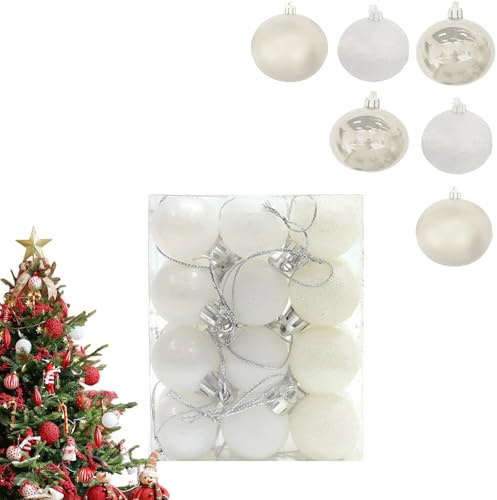 Bolas de árbol de Navidad (blanco)