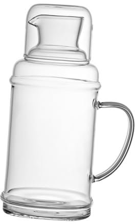 SECFOU 1pieza Jarra De Jugo De Fruta De Vidrio Templado De Tetera Para Agua y Té Diseño Vintage Amplia Apertura y Asa Cómoda
