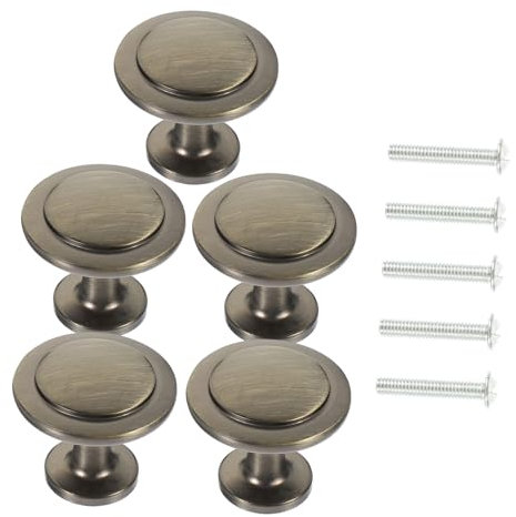 DOITOOL 5pcs Pull Handle Replacement for Cabinet Dresser Drawer Round Knobs Vintage Design