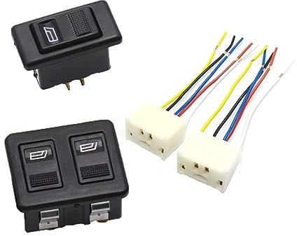Bildörrfönster hissomkopplare Enkel och dubbel med för stickpropp 5-stifts fönsterhissare strömbrytare Bilström Elektriska dörrar Fönster Knappkontakt Sokcet(Double)