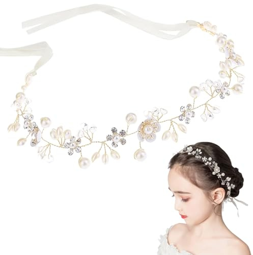 LIUYIDM Couronne Fleur Cheveux Bandeau pour Cheveux pour Femme Serre Tete Mariage Anneau Doré Mariée Headband, Utilisé pour les Accessoires de Cheveux de Mariage, les Fleurs Faites à la Main, Etc