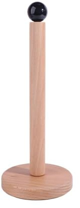 Porta asciugamani di carta in legno, supporto per carta da cucina, dispenser per rotolo di carta da cucina, per bagno e cucina (nero)