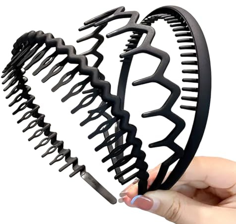 Dinghahole 3 Pcs Shark Tooth Headband - Bande De Tête Antidérapante, Ceinture De Cheveux De Sport De Mode, De Travail Et D'accessoires De Mode
