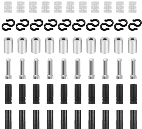 Bowdenzug Fahrrad Endkappe, Silber Bremszug Fahrrad Endkappe, Premium-Kunststoff Schaltzug Endhülsen für Mountainbike Ersatzteile Zubehör, Bremsseil Schaltseil, 60 pcs (1)