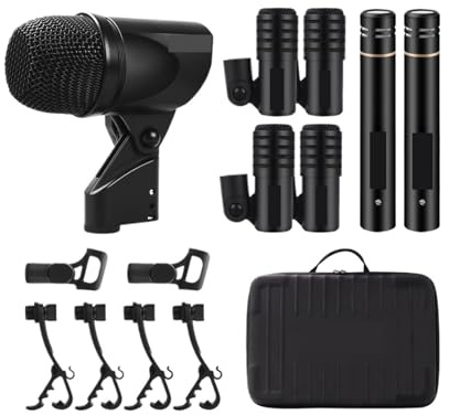 Wired Drum Microphone Dynamic Set Snare Series With Clip Arm Mount Professional Drum Microphones Kit