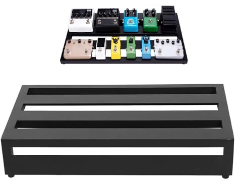 Depisuta Gitarrenpedalbrett, Aluminiumlegierung E -Gitarren -Gitarren -Pedal -Board -Kit mit Aufbewahrungstasche, 19,69 X 11,42 Zoll Track Fixation Nicht -Slip -Netzteil -Versorgung