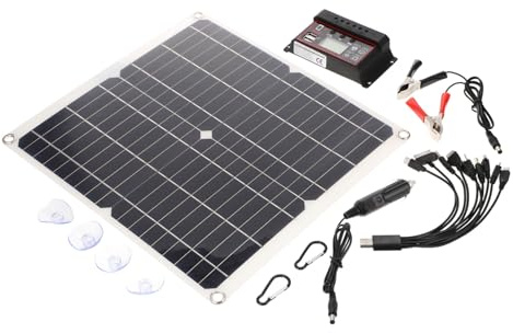 ROMISBABA Chargeur Solaire Portable avec Panneau Solaire Souple Monocristallin et Contrôleur Équipement de Charge Urgence Extérieur pour Camping et Randonnée