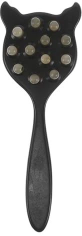 HONITANO Cepillo para Cabello con Forma de Gato Peine Desenredante de Pala Masajeador Manual del Cabelludo Herramienta de Masaje Artesanal de Cuerno de Vaca para Cuidado y Peinado del