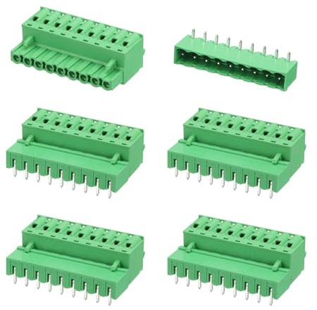 QUARKZMAN 5 Satz 9-Polig PCB-Klemmleiste, 5.08mm Leiterplatten Stecker und Steckdosen Kits Anschlussklemme Block Gebogene Nadel für 28-10AWG Kabel