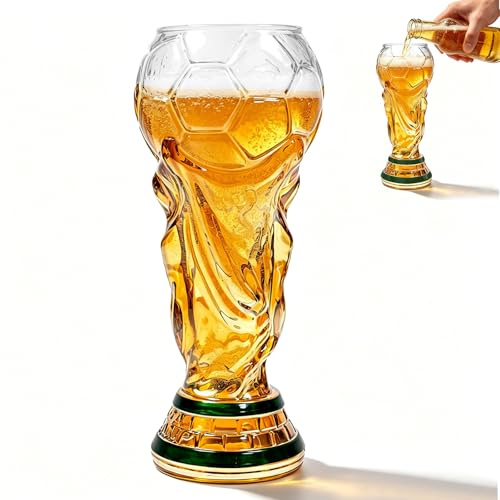 500 ml fotboll ölsejdel, VM ölmugg för att observera fotboll, rolig kreativ fotbollsmugg, presenter till män fotbollsfans, fotboll ölbägare för baren, hemma och fester (transparent)