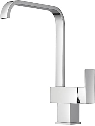JASSFERRY Italian Designer Square Kitchen Sink Mixer Tap Chrome Modern Monobloc Brass Single Rectangle Lever