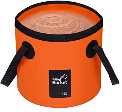 Folding Bucket - Foldable Camping Storage Container Collapsible Bucket 12L Portable Lightweight Pail for Camping Traveling Hiking Fishing Boating and Gardening (Orange(12L))