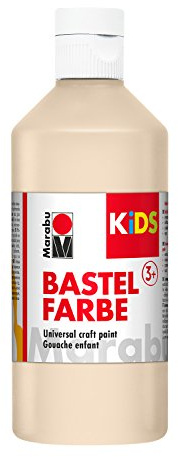 Marabu 03040075029 - Kids Bastelfarbe Make up 500 ml, Farbe für Kinder ab 3 Jahre zum Basteln und Malen, parabenfrei, vegan, gut deckend, schnell trocknend auf Papier, Holz, Stein, auswaschbar