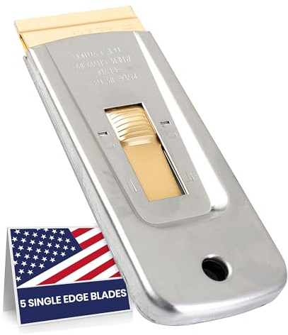 CANOPUS Razor Blade Scraper Tool, Razor Blade Holder, Window Scraper with Razor Blades, Scraper for Glass, Oven, and Cooktop, Sticker Remover Tool, Windshield Scraper