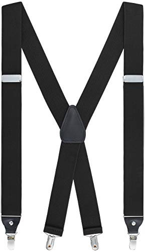 GENTS ONLY Herren Hosenträger X-Form 01745 (Einheitsgröße, 01 Schwarz)