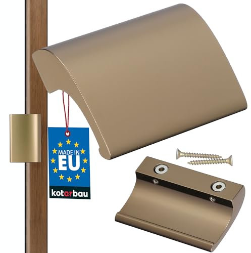KOTARBAU Maniglia per porta del balcone, in alluminio dorato, maniglia per porta della terrazza, DE LUXE, sicura per fumatori, chiusura a conchiglia universale