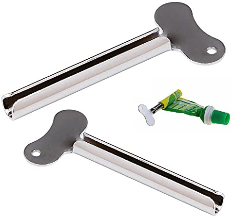 Zahnpasta-Presse, 3 Packungen aus Edelstahl, Zahnpastatubenquetscher zum Aufrollen, für Badezimmer, Haarfärbemittel, Kosmetik, Kunststofftuben