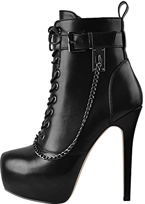 Only maker Plateau Stiefeletten mit Pfennigabsatz