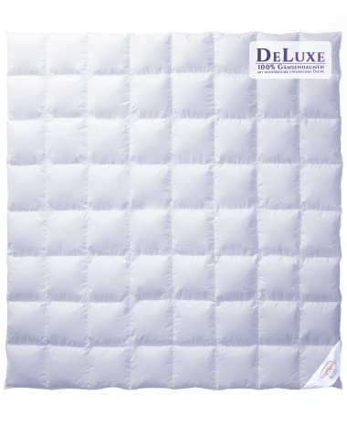 Aura® Luxus Daunendecke 200x200 cm warm | Deluxe 100% ungarische Gänsedaunen Klasse I | OEKO-TEX® STANDARD 100 | Allergikergeeignet Winter Bettdecke