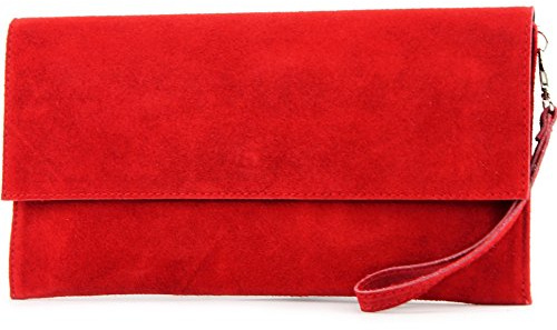 modamoda de T151 Damen Wildleder Rauleder Clutch Umhängetasche Abendtasche handmade in Italy