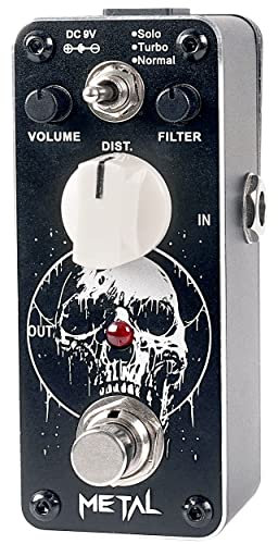 Sondery Metal Distortion Pedal für E-Gitarre, 3 Modi von Solo Turbo und Normal, Mini Effektpedal True Bypass, Art Design Series