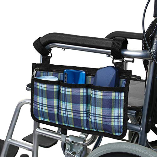 Sac de Fauteuil Roulant, Sacoch Fauteuil Roulant, Sac Lateral pour Fauteuil Roulant Pour Accoudoirs Avec Bande RéFléChissante Pour Marcheurs, Scooter de Mobilité,Accessoires pour Déambulateur