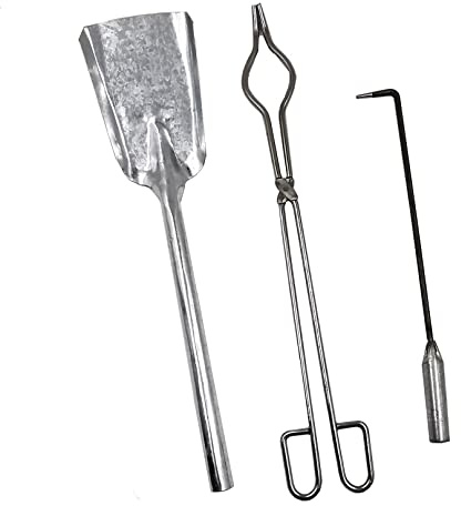 HUAHA Fireplace Tools Set, BBQ Accessories Kit 3 PCS Cast-Iron Fireplace Accessories Composed of Poker, Shovel,Pliers Fire Set Accessories Indoor Outdoor