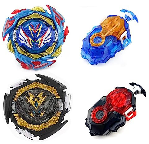 Bey Burst Turbo Kreisel Starter Set,2 Metal Fusion Kampfkreisel mit 2 Launcher, Kreisel Geschenk für Weihnachten, Geburtstag