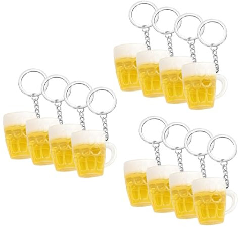 ABOOFAN 12pièces Miniature Beer Cup Keychain Pendant Adorable Backpack Hanging Decor for Keys and Bags