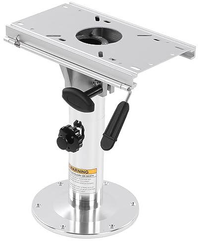 Stuhlfuß Boot Basis, Stuhlfuß Sitzkonsole Boot Bootssitz Drehkonsole Sockelfuß Seat Pedestal Sitzpodest 330-480mm Höhenverstellbar 360 Grad schwenkbar abschließbar mit Gleitschiene