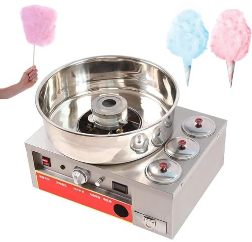 ANGDI Cotton Candy Machine, Commercial Cotton Candy Maker with Stepless Speed Regulator, Portable Candy Floss Maker Machine with Stainless Steel Bowl, Produce a Marshmallow In 20 Seconds