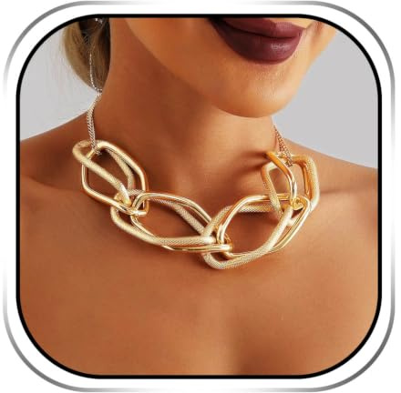 Handcess Chunky Choker Halskette Gold Punk Halsketten Cuba Link Dicke Halskette Kette für Frauen