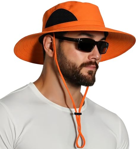 EINSKEY Sonnenhut Herren, UPF 50+ UV-Schutz Faltbar Sommerhut Wanderhut Safari Hut für Damen, Breite Krempe Atmungsaktiv Outdoor Sonnenschutz Hut Anglerhu