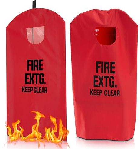 Amylove 2 Pcs Fire Extinguisher Cover 20-26 lb Heavy Duty Thickened Fire Protective Sleeve from Scuffs and Scratches Accessories 18 W x 35 L