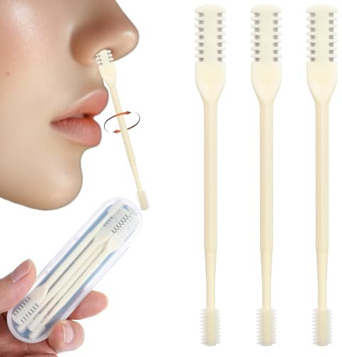 Lot de 3 tondeuses nasales 2 en 1 - Outil d'épilation des poils du nez manuel rotatif à 360° - Tondeuse à poils nasaux double face pour homme et femme
