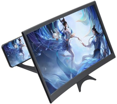 VENYAA Amplificador de pantalla curvada L6 de 12/14 pulgadas para teléfono móvil, lupa de video de alta definición, soporte de escritorio creativo, antiluz azul, soporte universal para teléfono