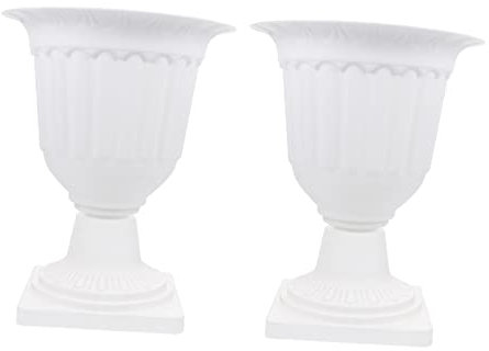 HANABASS 2stücke Hochwertige Weiße Plastikblumentöpfe Für Und Balkon Praktisch Retro Pflanzgefäße Für Garten Und Innenräume