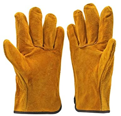 GYBBHia Un paio di guanti da saldatore in pelle Set di guanti Saldatura di utensili manuali in metallo