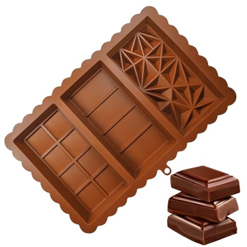 Stampo Per Barrette Di Cioccolato - Stampo Grande per Cioccolatini Ripieni - Stampo Rettangolare Spesso E Capiente Riutilizzabile Per Barrette Farcite Fatte In Casa, Dolci E Preparazioni