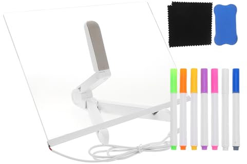 Holibanna Satz Transparente Trocken Abwischbare Tafel Aus Acryl Mit Licht Led-notiztafel Mit Ständer Und Stift Leuchtende Schreibtafel