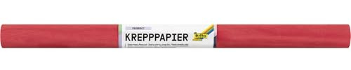 folia 824134 - Crepe-papper i eldrött, 10 rullar FSC-blandat papper, varje rulle ca 50 x 250 cm, 32 g/m², vått, elastiskt crepeband med grov yta för dekorering