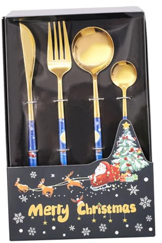 Garneck 1 Set Natalizie Inossidabile Kit Completo Utensili per Banchetto Natale per Feste e Ristoranti