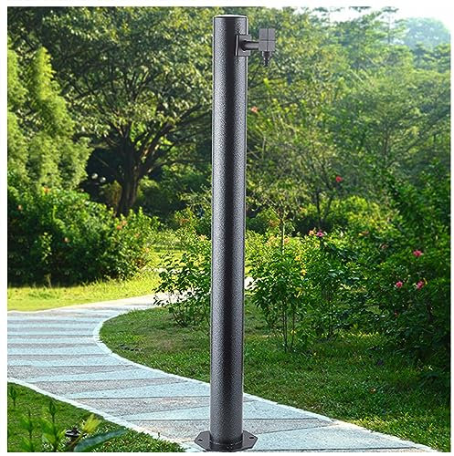 CCKUYT Fontana a Colonna d'Acqua da Giardino Indipendente in Acciaio Inossidabile, Colonna con Rubinetto in Ottone per Esterni con Fontana d'Acqua per Giardino, Patio, rubinetti per Esterni e