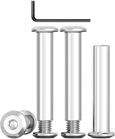 10 Stück Verbindungsschrauben M6 x 40 mm, Edelstahl A2 V2A, Möbelschrauben Hülsenmutter mit Innensechskantschlüsseln, Möbelverbinder Schrankverbinder Eignen Sich zum Verbinden von Holzbrettern
