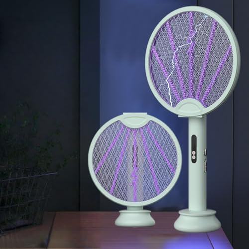 Mateju Raquette Electrique Insectes Rechargeable, Raquette Electrique Guepes Mouche et Moustique avec Câble Chargement USB Contre pour Insectes Volants (XH-42-Jaune)